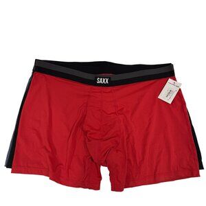 NEW 3 Pack Mens XXL SAXX Boxer Briefs Ballpark Pouch Sport Mesh Black Gray Navy